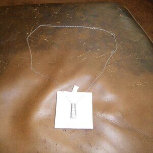 Vintage Women's 10K White Gold Necklace w/ Diamond Pendant